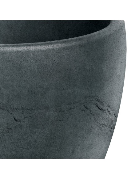 Blumenkübel rund Ø40 × 54 cm Steinoptik, 13 L – Graphit | Töpferkönig