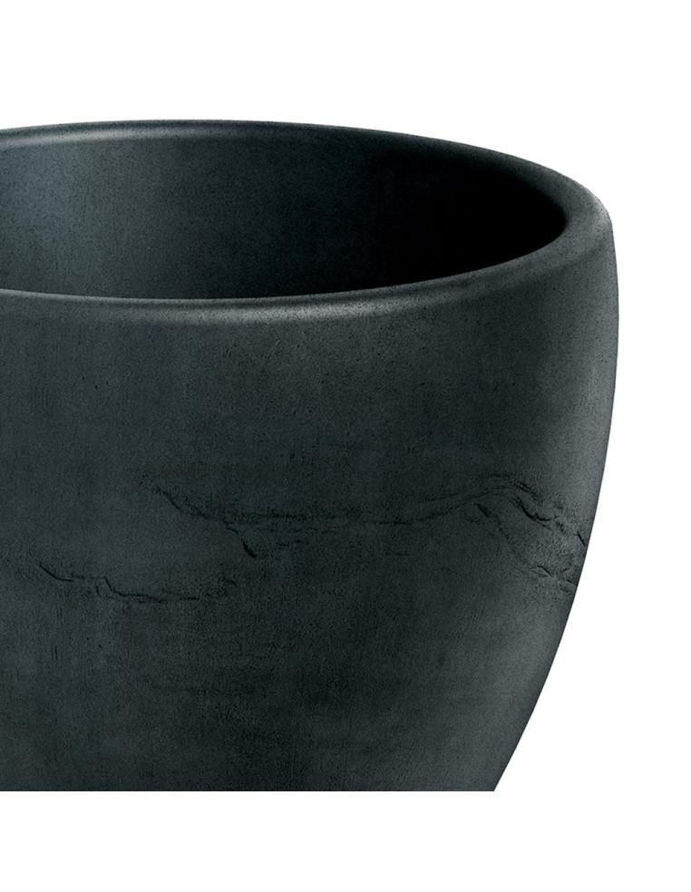Pflanzkübel rund Ø80 × 74 cm Steinoptik, 134 L – Dunkelgrau | Töpferkönig