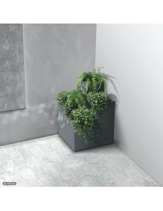 Pflanzsäule eckig 29 × 29 × 58 cm matt, 13 L – Betongrau | Töpferkönig 2