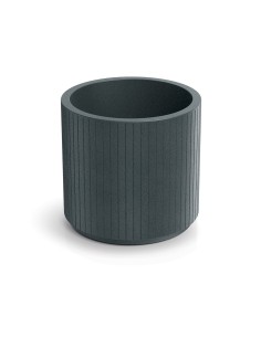 Blumentopf rund Ø40 × 36 cm gerillt, 19 L – Graphit | Töpferkönig