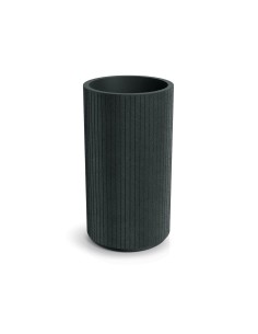 Pflanzkübel rund Ø40 × 70 cm gerillt, 22 L – Dunkelgrau | Töpferkönig