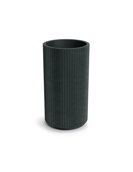 Pflanzkübel rund Ø40 × 70 cm gerillt, 22 L – Dunkelgrau | Töpferkönig