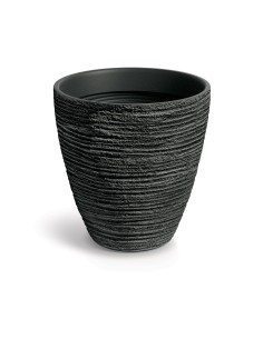 Pflanzkübel rund Ø60 × 61 cm Steinoptik, 106 L – Dunkelgrau | Töpferkönig