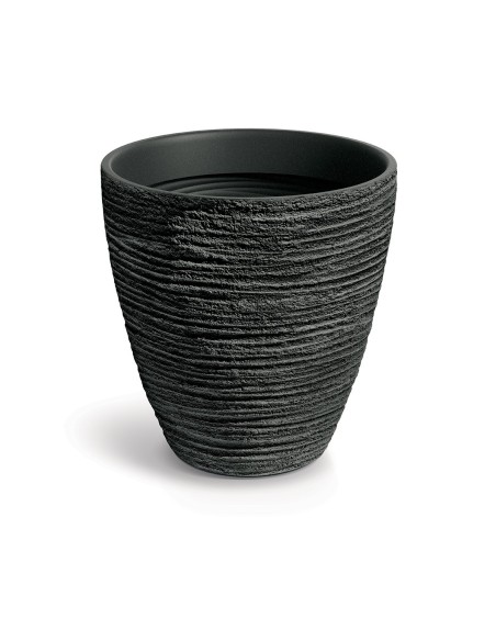 Pflanzkübel rund Ø60 × 61 cm Steinoptik, 106 L – Dunkelgrau | Töpferkönig