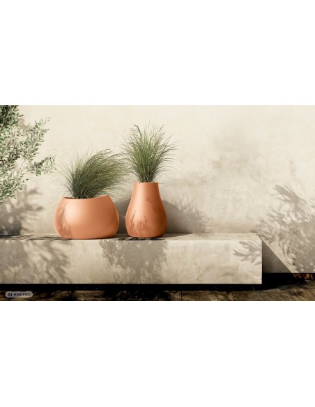 Blumenkübel rund Ø40 × 50 cm matt, 5 L – Terrakotta | Töpferkönig