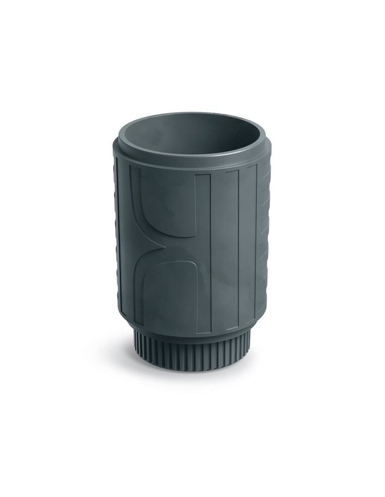 Blumenkübel rund Ø40 × 57 cm mit Relief, 23 L – Betongrau | Töpferkönig