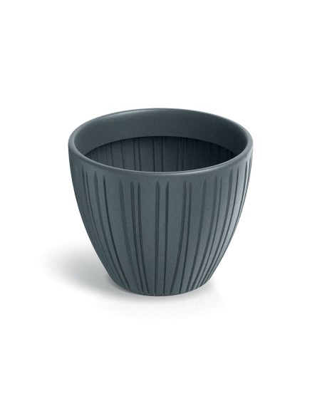 Blumentopf rund Ø30 × 24 cm gerillt, 10 L – Betongrau | Töpferkönig
