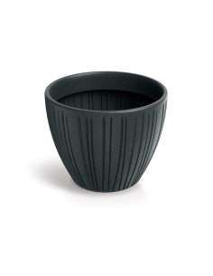 Blumentopf rund Ø40 × 31 cm gerillt, 24 L – Bleigrau | Töpferkönig