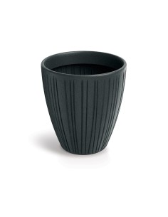 Blumentopf rund Ø40 × 42 cm gerillt, 32 L – Bleigrau | Töpferkönig