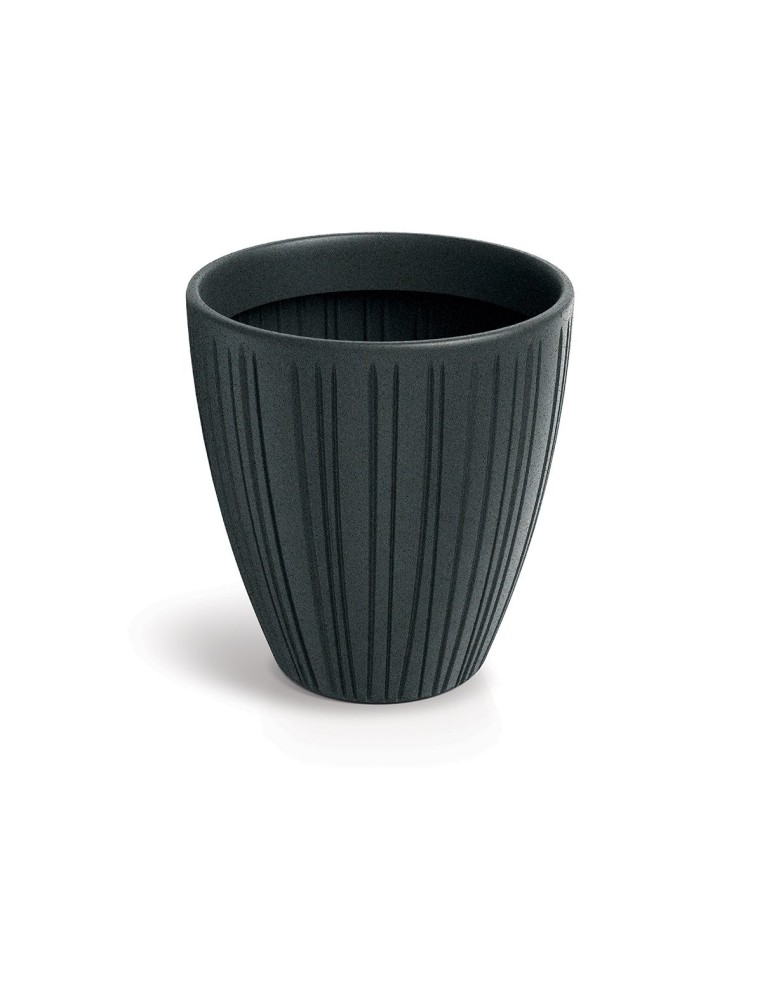 Blumentopf rund Ø40 × 42 cm gerillt, 32 L – Bleigrau | Töpferkönig