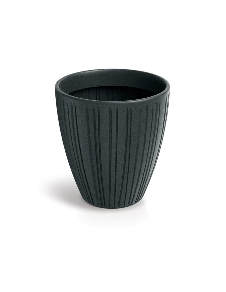 Blumentopf rund Ø40 × 42 cm gerillt, 32 L – Bleigrau | Töpferkönig