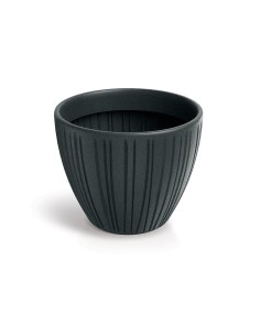 Blumentopf rund Ø48 × 38 cm gerillt, 42 L – Bleigrau | Töpferkönig