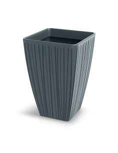 Blumenkübel eckig 40 × 40 × 58 cm gerillt, 60 L – Betongrau | Töpferkönig