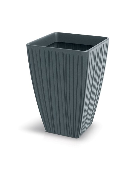 Blumenkübel eckig 40 × 40 × 58 cm gerillt, 60 L – Betongrau | Töpferkönig