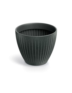 Blumentopf rund Ø40 × 33 cm gerillt, 27 L – Granit-Graphit | Töpferkönig