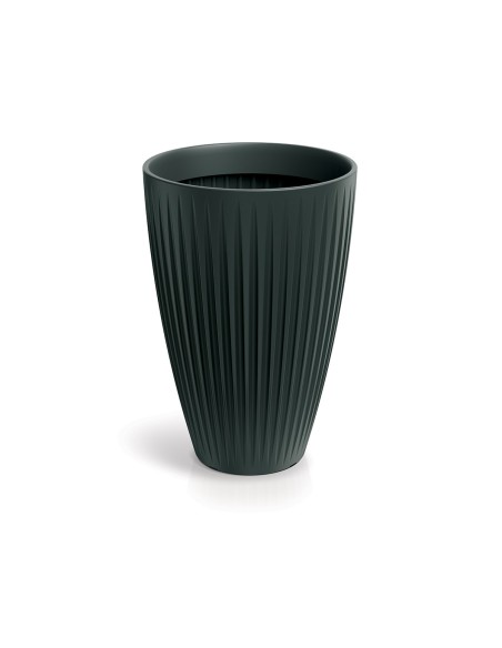 Blumenkübel rund Ø40 × 58 cm gerillt, 47 L – Anthrazit | Töpferkönig