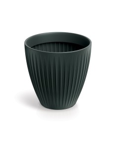 Blumentopf rund Ø40 × 40 cm gerillt, 32 L – Anthrazit | Töpferkönig 2