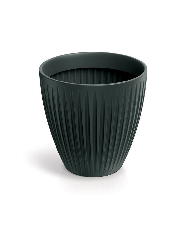 Blumentopf rund Ø40 × 40 cm gerillt, 32 L – Anthrazit | Töpferkönig