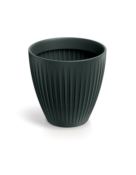 Blumentopf rund Ø40 × 40 cm gerillt, 32 L – Anthrazit | Töpferkönig