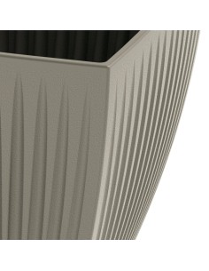 Blumentopf rund Ø48 × 48 cm gerillt, 56 L – Mokka | Töpferkönig 2