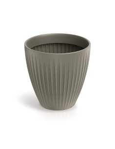 Pflanzkübel rund Ø60 × 58 cm gerillt, 105 L – Mokka | Töpferkönig