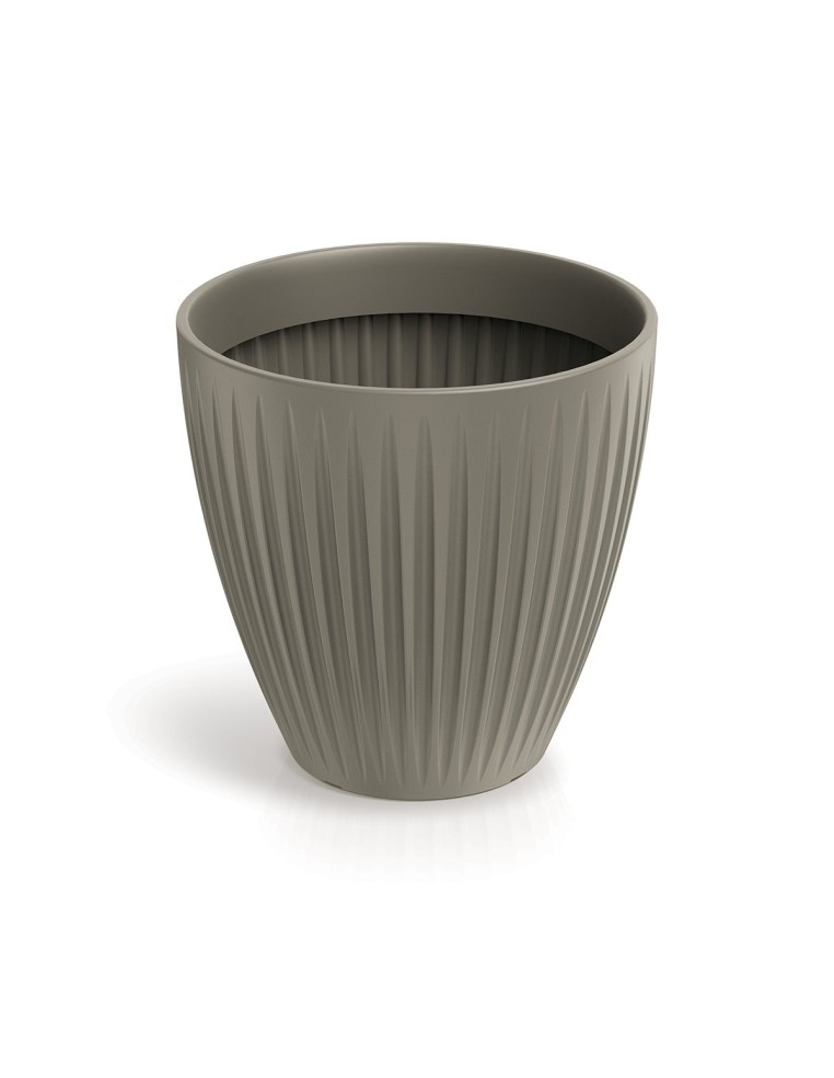 Pflanzkübel rund Ø60 × 58 cm gerillt, 105 L – Mokka | Töpferkönig