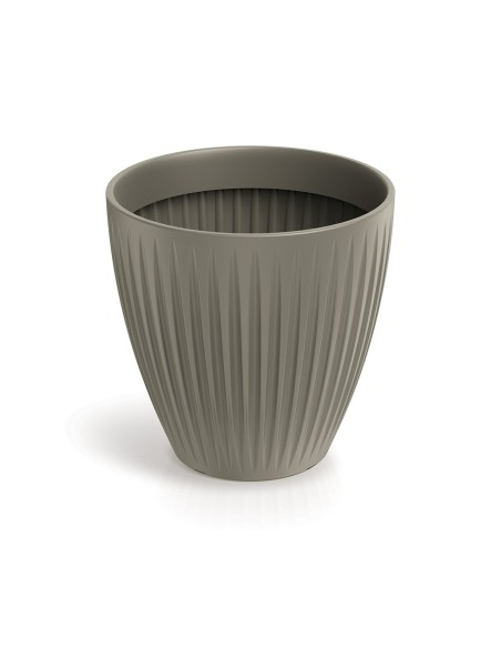 Pflanzkübel rund Ø60 × 58 cm gerillt, 105 L – Mokka | Töpferkönig