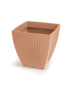 Blumentopf eckig 48 × 48 × 48 cm gerillt, 69 L – Terrakotta | Töpferkönig 2