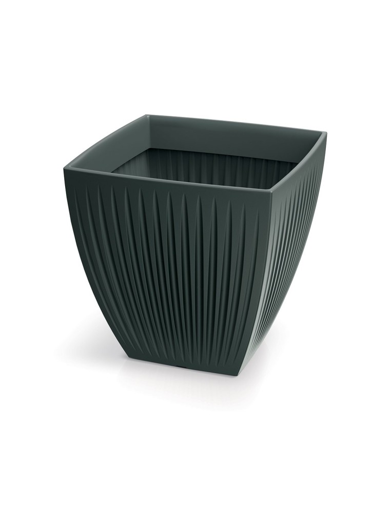 Blumentopf eckig 48 × 48 × 48 cm gerillt, 69 L – Anthrazit | Töpferkönig