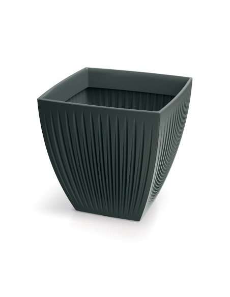 Blumentopf eckig 48 × 48 × 48 cm gerillt, 69 L – Anthrazit | Töpferkönig