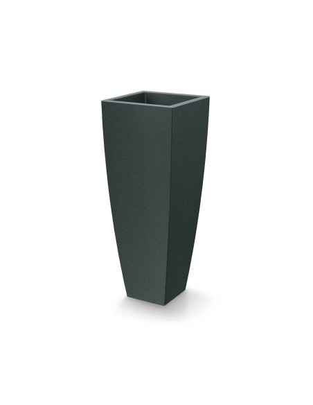 Pflanzsäule eckig 40 × 40 × 100 cm matt, 22 L – Granit-Graphit | Töpferkönig