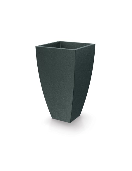 Pflanzkübel eckig 60 × 60 × 100 cm matt, 64 L – Granit-Graphit | Töpferkönig