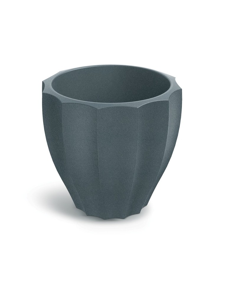 Pflanzkübel rund Ø60 × 54 cm mit Relief, 38 L – Betongrau | Töpferkönig