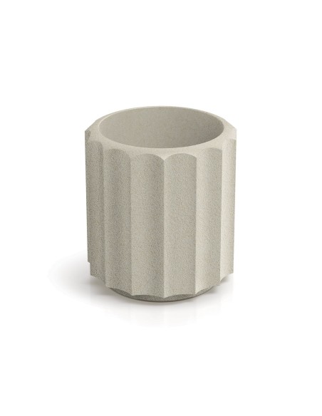Blumentopf rund Ø28 × 30 cm gerillt, 7 L – Sand | Töpferkönig