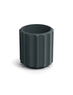 Blumentopf rund Ø28 × 30 cm gerillt, 7 L – Graphit | Töpferkönig