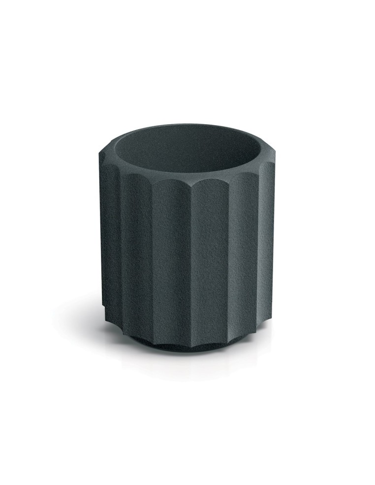 Blumentopf rund Ø28 × 30 cm gerillt, 7 L – Graphit | Töpferkönig