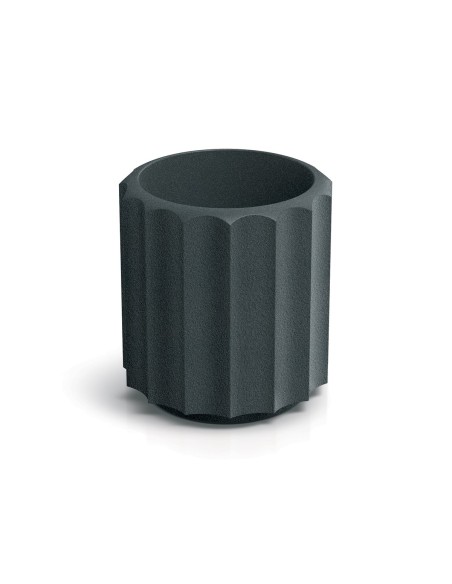 Blumentopf rund Ø28 × 30 cm gerillt, 7 L – Graphit | Töpferkönig