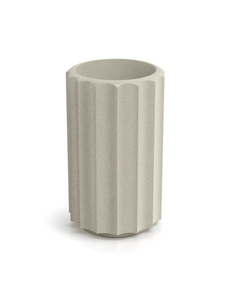 Blumenkübel rund Ø28 × 47 cm gerillt, 8 L – Sand | Töpferkönig