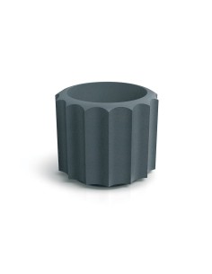 Blumentopf rund Ø58 × 48 cm gerillt, 44 L – Betongrau | Töpferkönig