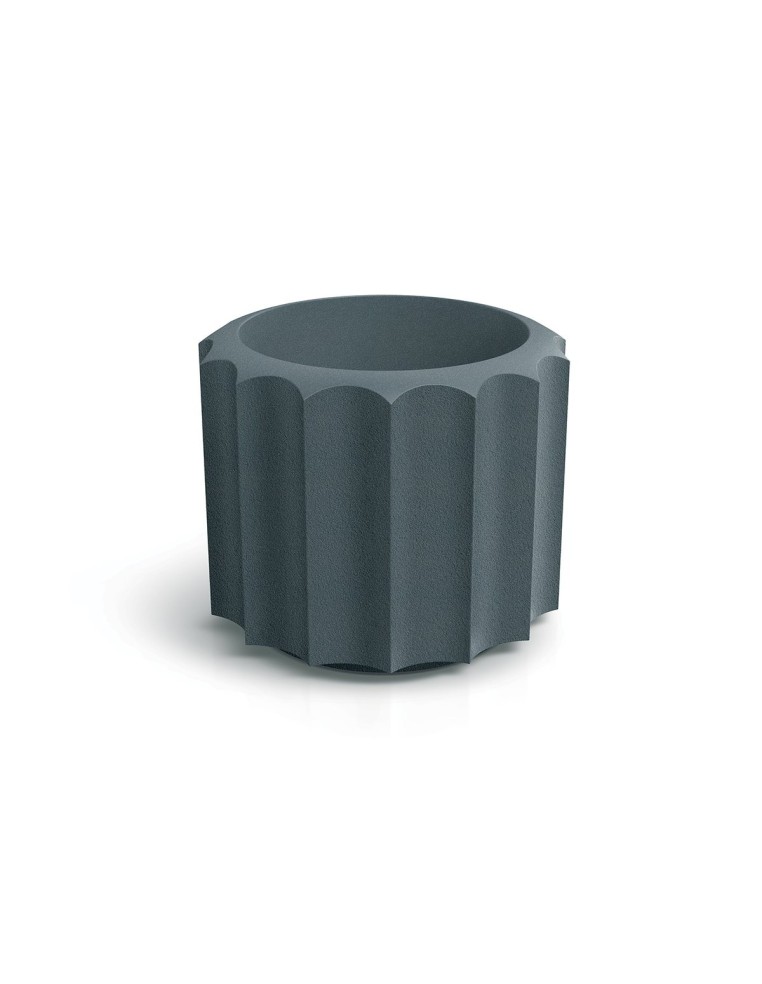 Blumentopf rund Ø58 × 48 cm gerillt, 44 L – Betongrau | Töpferkönig