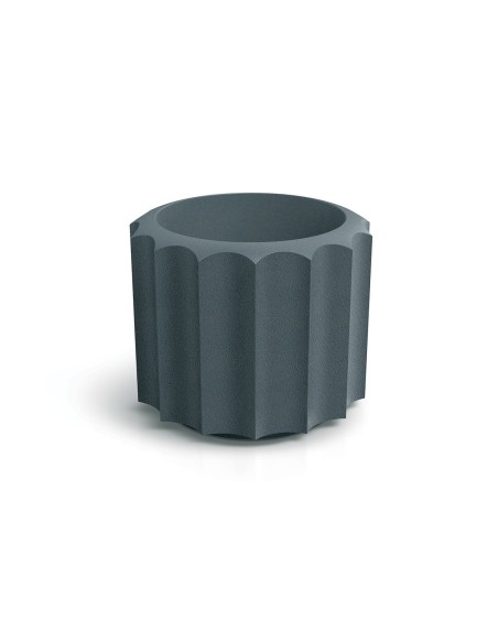 Blumentopf rund Ø58 × 48 cm gerillt, 44 L – Betongrau | Töpferkönig
