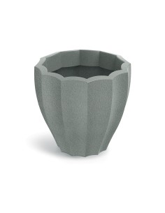 Blumentopf rund Ø40 × 36 cm mit Relief, 17 L – Betongrau | Töpferkönig
