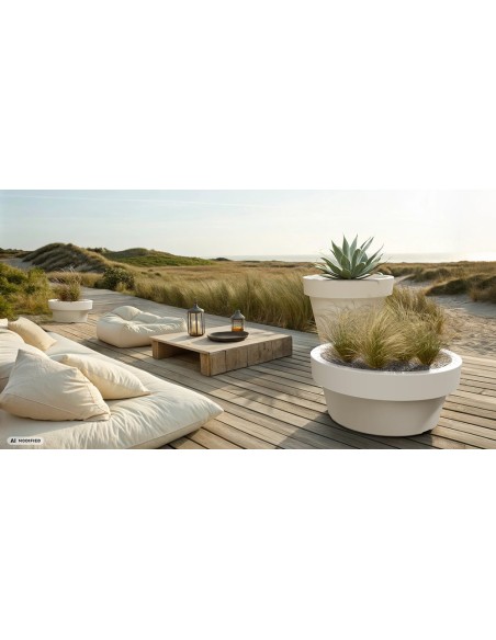 Pflanzkübel XXL rund Ø98 × 82 cm matt, 265 L – Weiß | Töpferkönig