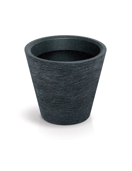 Blumentopf rund Ø40 × 34 cm Steinoptik, 22 L – Schwarz-Granit | Töpferkönig