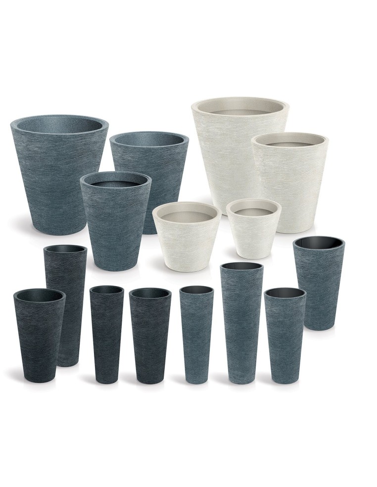 Pflanzsäule XXL rund Ø40 × 110 cm Steinoptik, 20 L – Granit | Töpferkönig