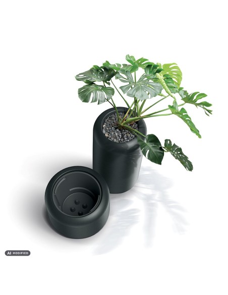 Blumentopf rund Ø40 × 30 cm matt, 10 L – Dunkelgrau | Töpferkönig