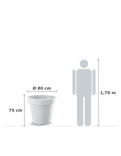 Pflanzkübel rund Ø80 × 75 cm matt, 210 L – Weiß | Töpferkönig 2