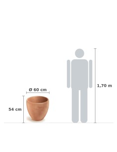 Pflanzkübel rund Ø60 × 54 cm Steinoptik, 54 L – Terrakotta | Töpferkönig 2