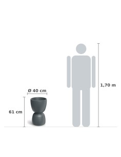 Pflanzkübel rund Ø40 × 61 cm matt, 17 L – Granit hell | Töpferkönig 2
