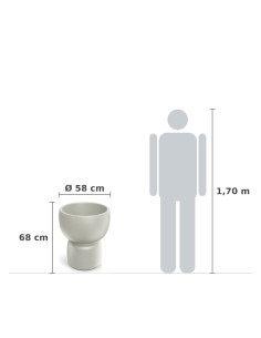 Pflanzkübel rund Ø58 × 68 cm matt, 44 L – Sand | Töpferkönig 2